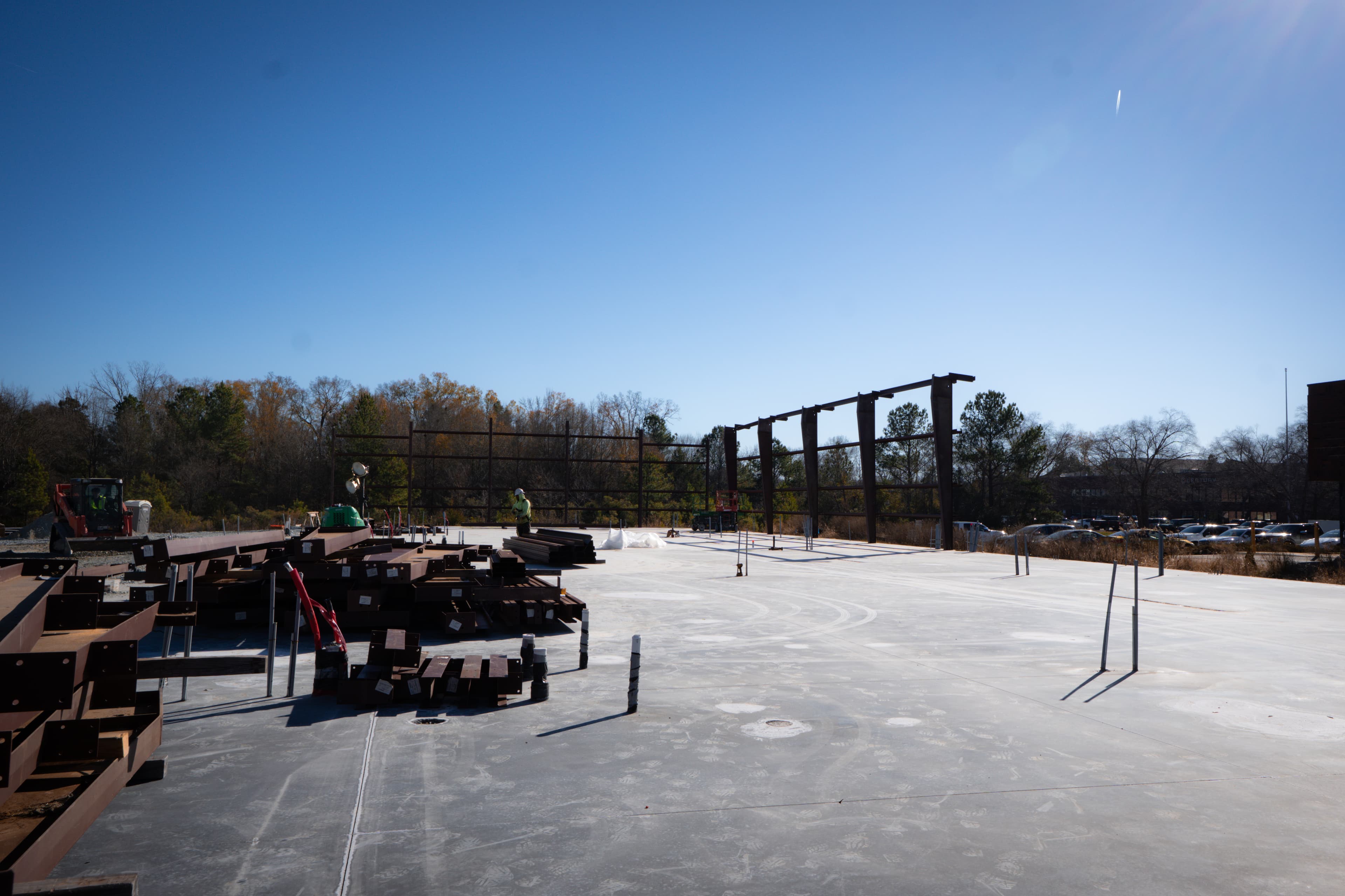 Steel frame automotive shop in progress