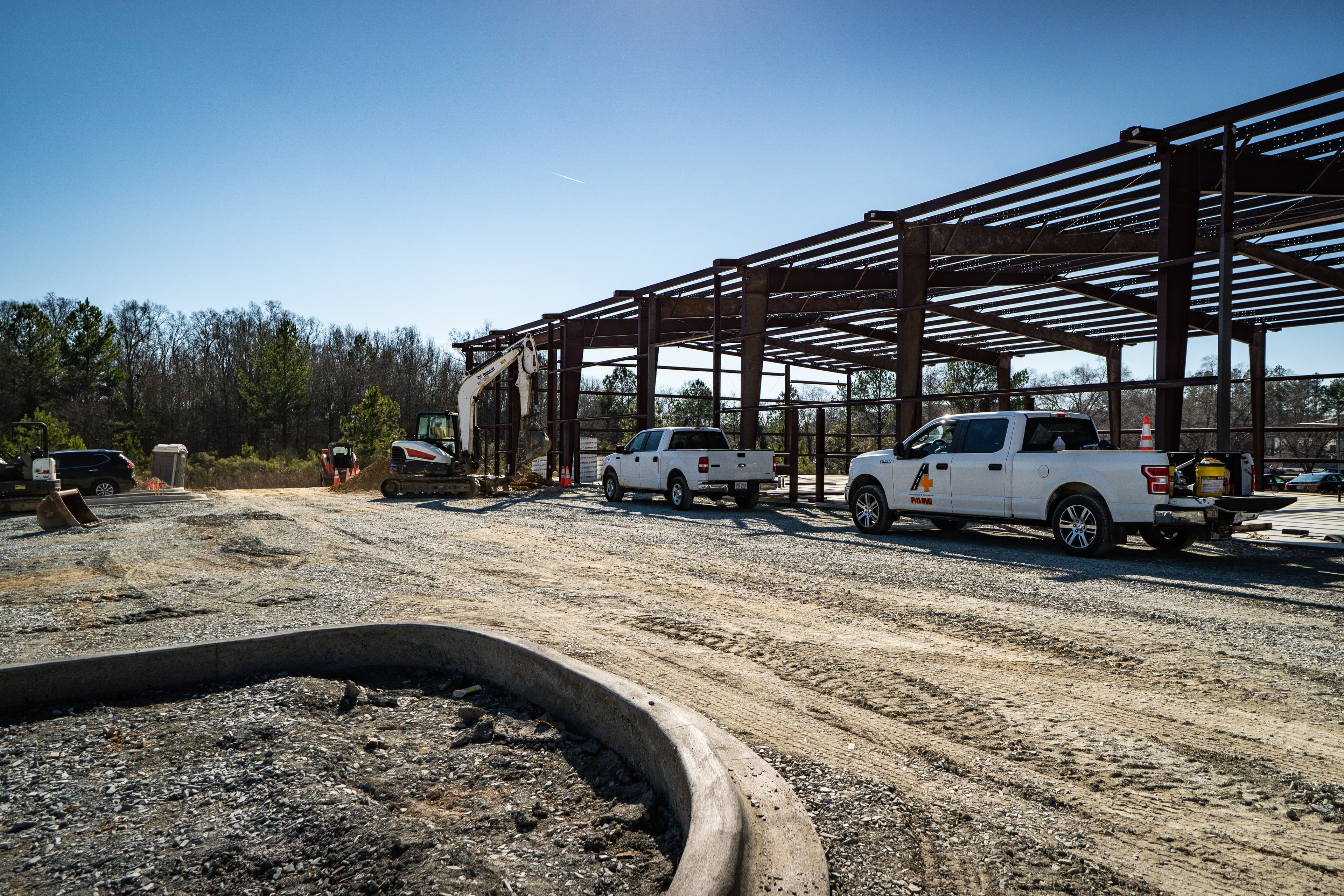 Trucks on auto shop job siteto shop